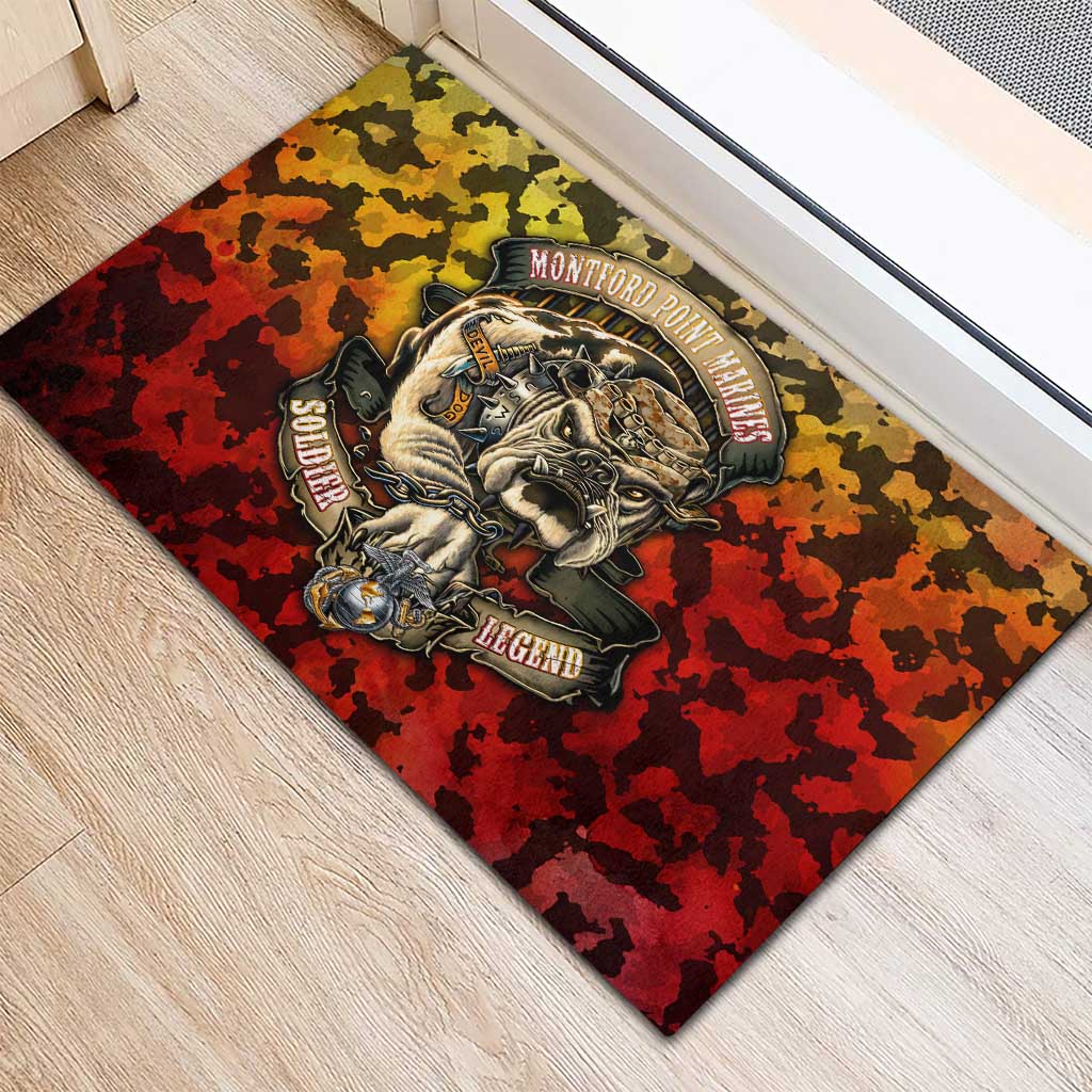 Montford Point Marines Rubber Doormat Afro Devil Dog Soldier Legend - African Pride
