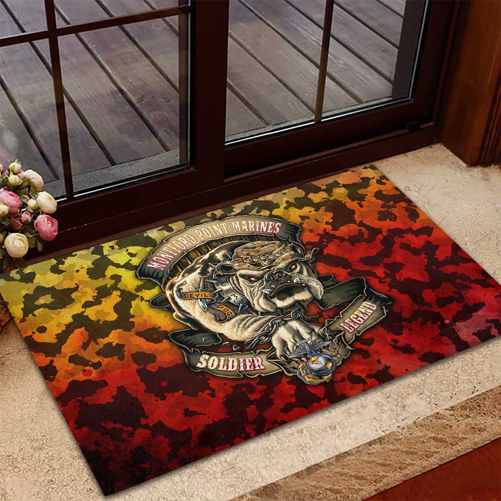 Montford Point Marines Rubber Doormat Afro Devil Dog Soldier Legend - African Pride