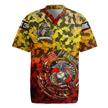 Montford Point Marines Rugby Jersey Afro Devil Dog Soldier Legend - African Pride