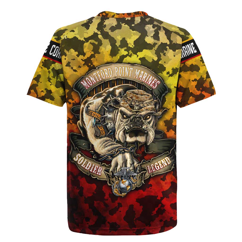 Montford Point Marines Rugby Jersey Afro Devil Dog Soldier Legend - African Pride