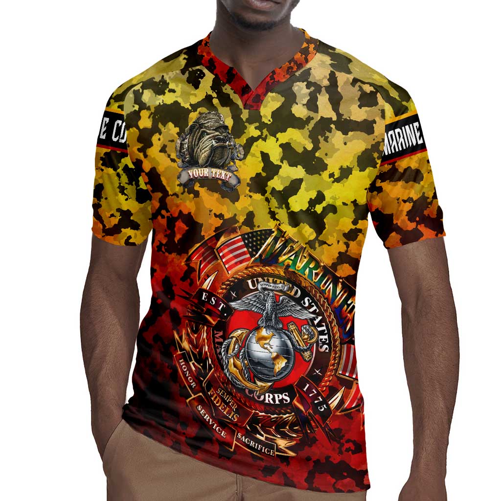 Montford Point Marines Rugby Jersey Afro Devil Dog Soldier Legend - African Pride
