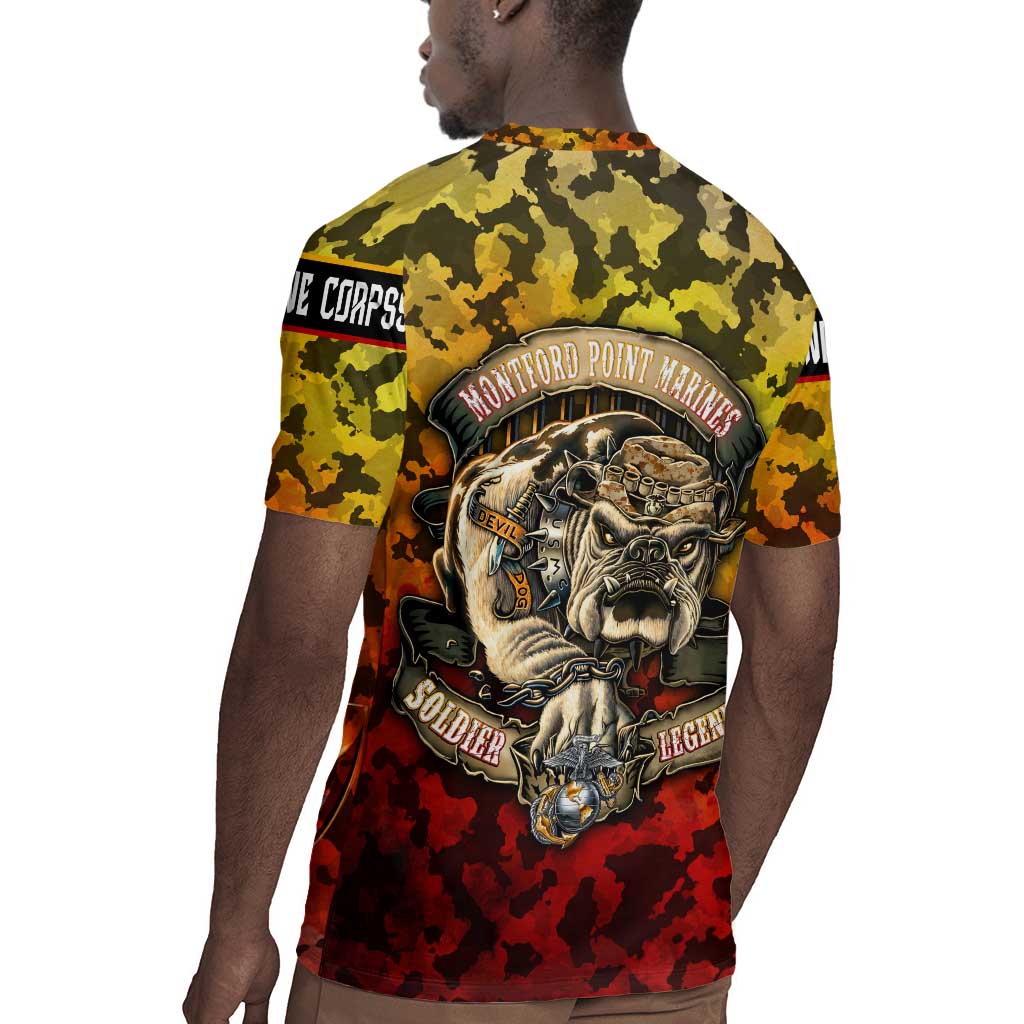 Montford Point Marines Rugby Jersey Afro Devil Dog Soldier Legend - African Pride