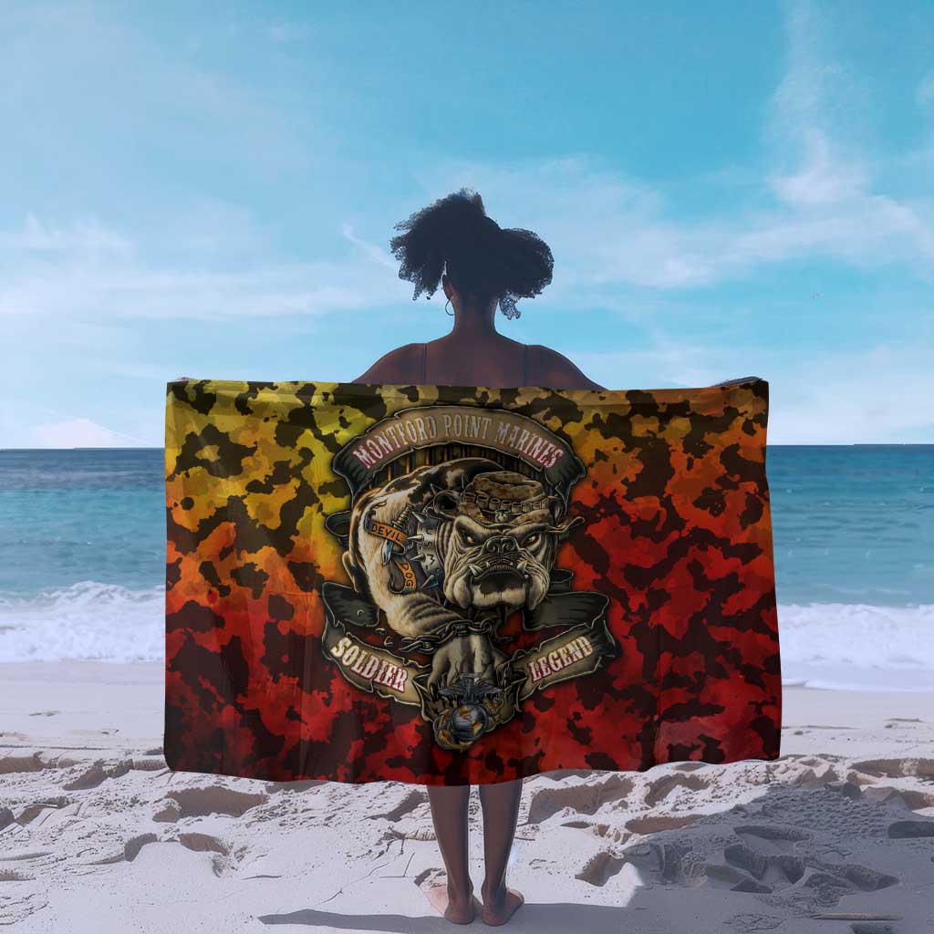 Montford Point Marines Sarong Afro Devil Dog Soldier Legend - African Pride