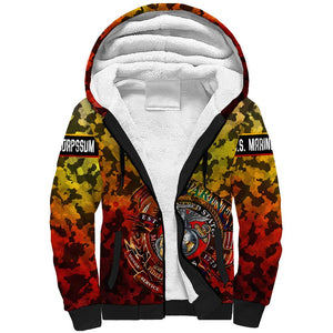 Montford Point Marines Sherpa Hoodie Afro Devil Dog Soldier Legend - African Pride