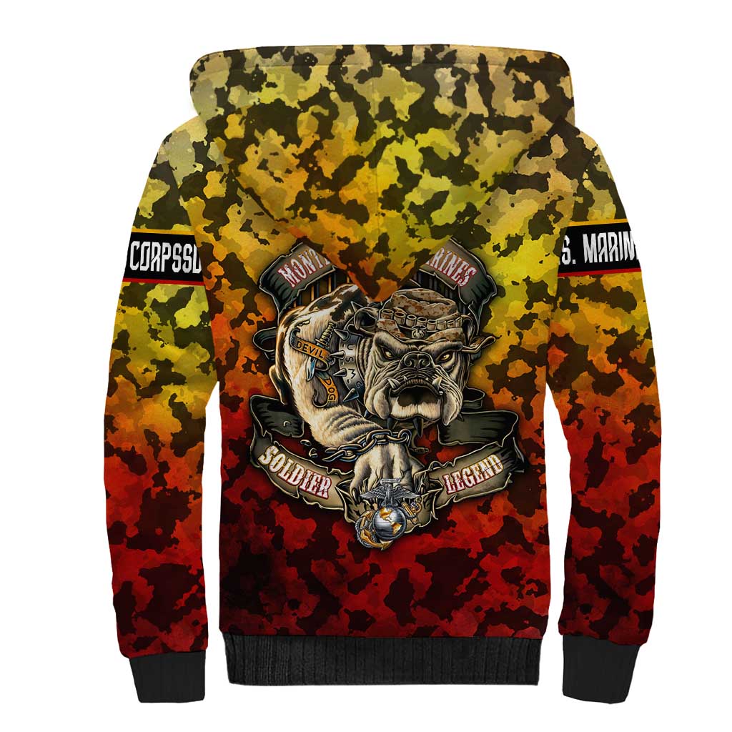 Montford Point Marines Sherpa Hoodie Afro Devil Dog Soldier Legend - African Pride