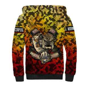 Montford Point Marines Sherpa Hoodie Afro Devil Dog Soldier Legend - African Pride