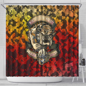 Montford Point Marines Shower Curtain Afro Devil Dog Soldier Legend - African Pride