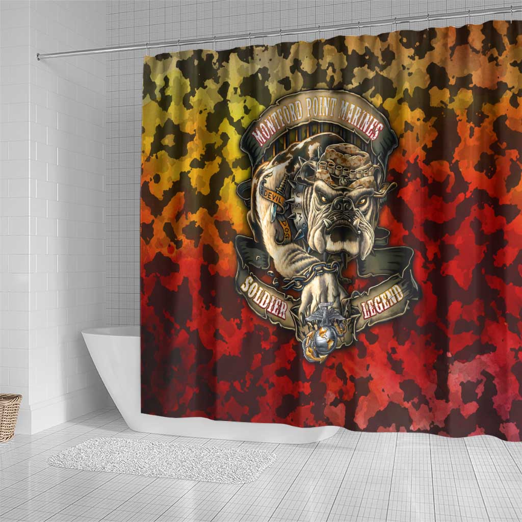 Montford Point Marines Shower Curtain Afro Devil Dog Soldier Legend - African Pride