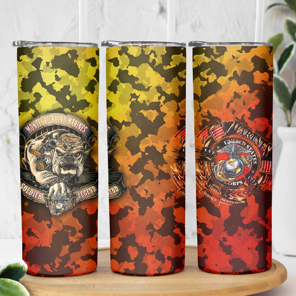 Montford Point Marines Skinny Tumbler Afro Devil Dog Soldier Legend - African Pride