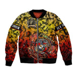 Montford Point Marines Sleeve Zip Bomber Jacket Afro Devil Dog Soldier Legend - African Pride