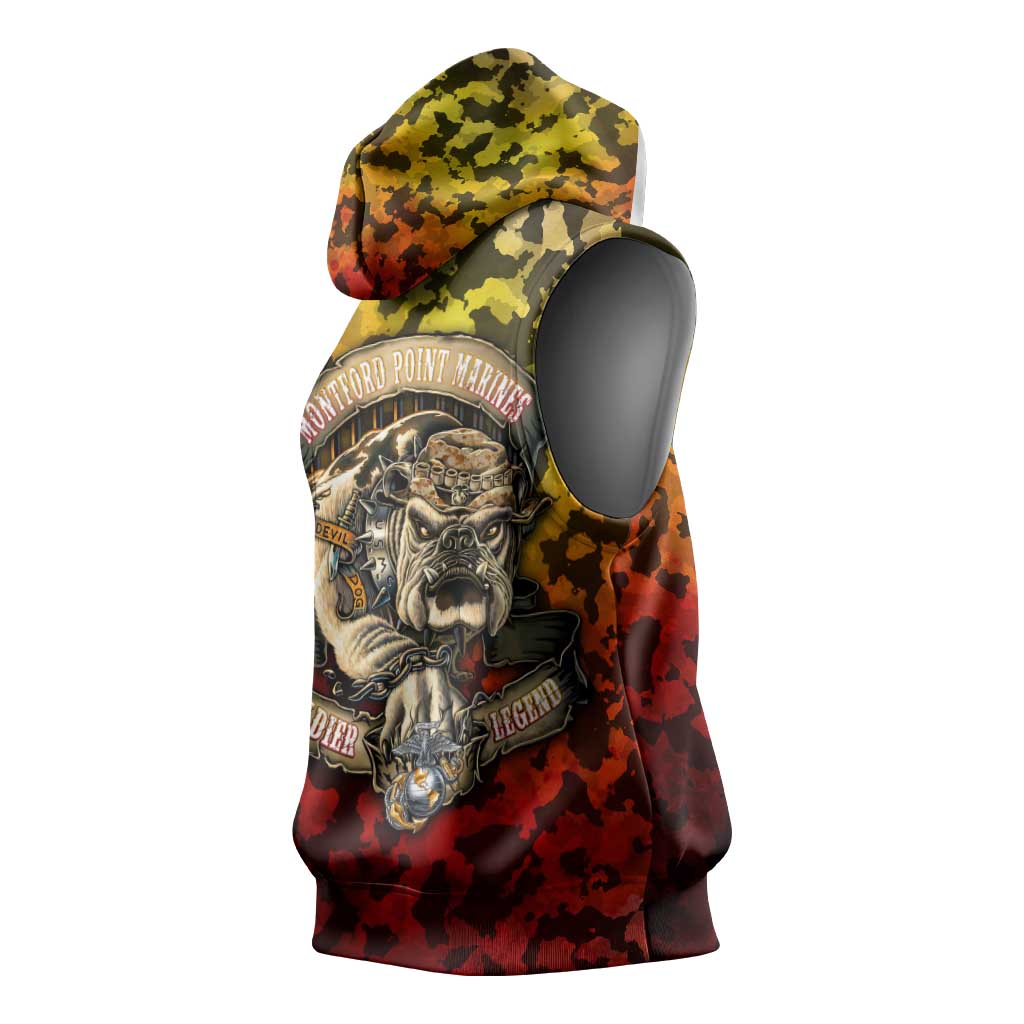 Montford Point Marines Sleeveless Hoodie Afro Devil Dog Soldier Legend - African Pride