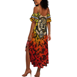Montford Point Marines Summer Maxi Dress Afro Devil Dog Soldier Legend - African Pride