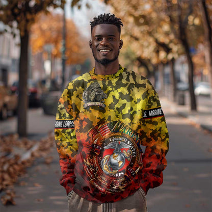 Montford Point Marines Sweatshirt Afro Devil Dog Soldier Legend - African Pride