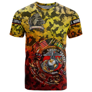 Montford Point Marines T shirt Afro Devil Dog Soldier Legend - African Pride