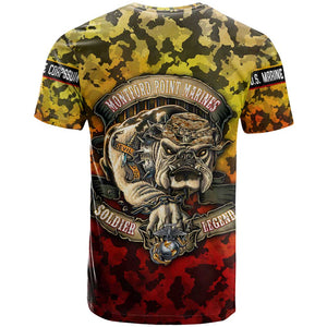 Montford Point Marines T shirt Afro Devil Dog Soldier Legend - African Pride