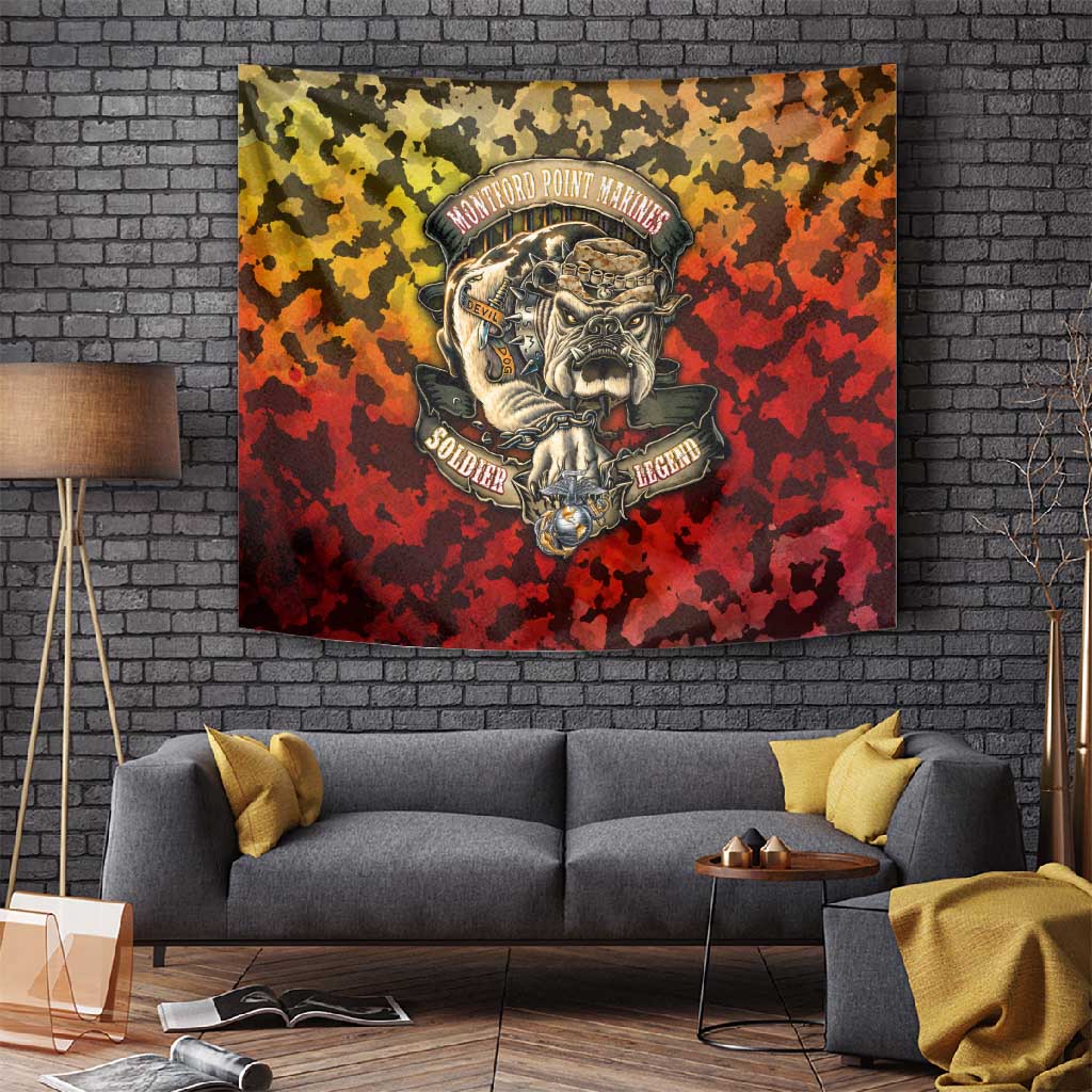 Montford Point Marines Tapestry Afro Devil Dog Soldier Legend - African Pride