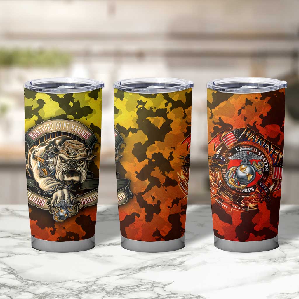 Montford Point Marines Tumbler Cup Afro Devil Dog Soldier Legend - African Pride