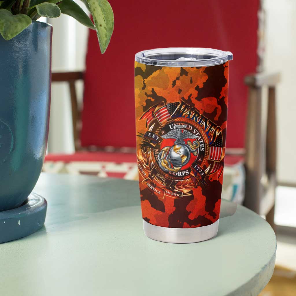 Montford Point Marines Tumbler Cup Afro Devil Dog Soldier Legend - African Pride