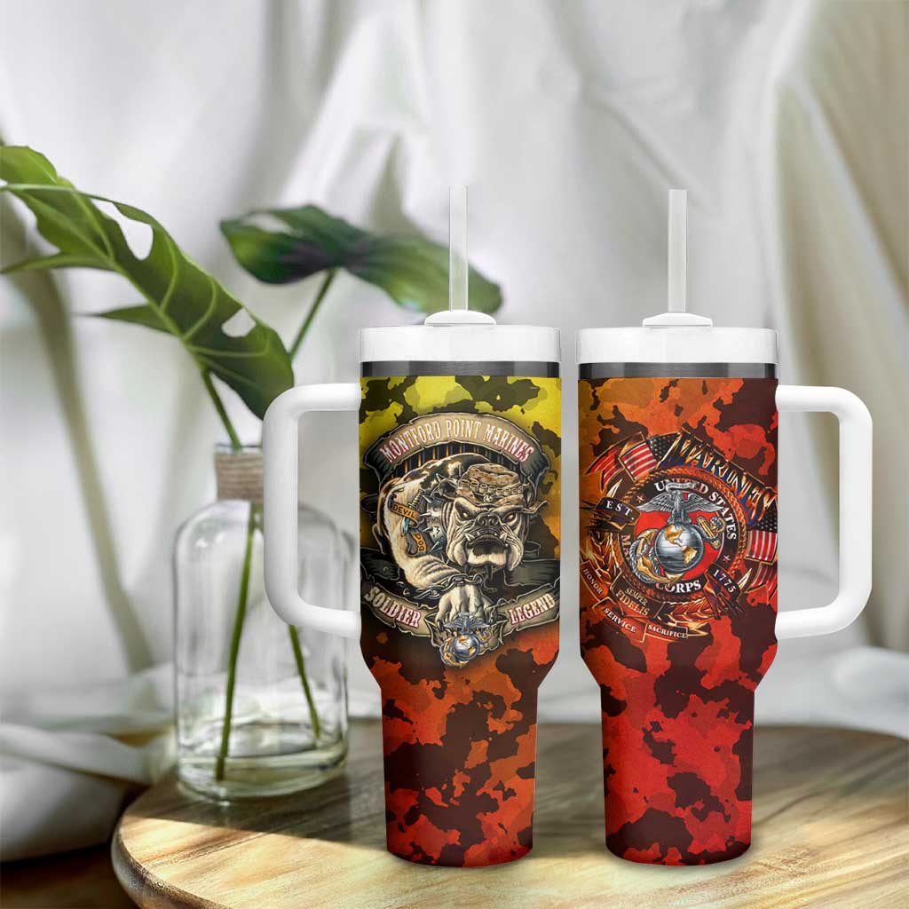 Montford Point Marines Tumbler With Handle Afro Devil Dog Soldier Legend - African Pride