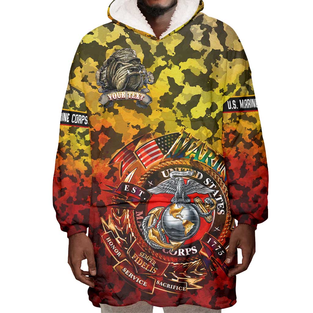 Montford Point Marines Wearable Blanket Hoodie Afro Devil Dog Soldier Legend - African Pride