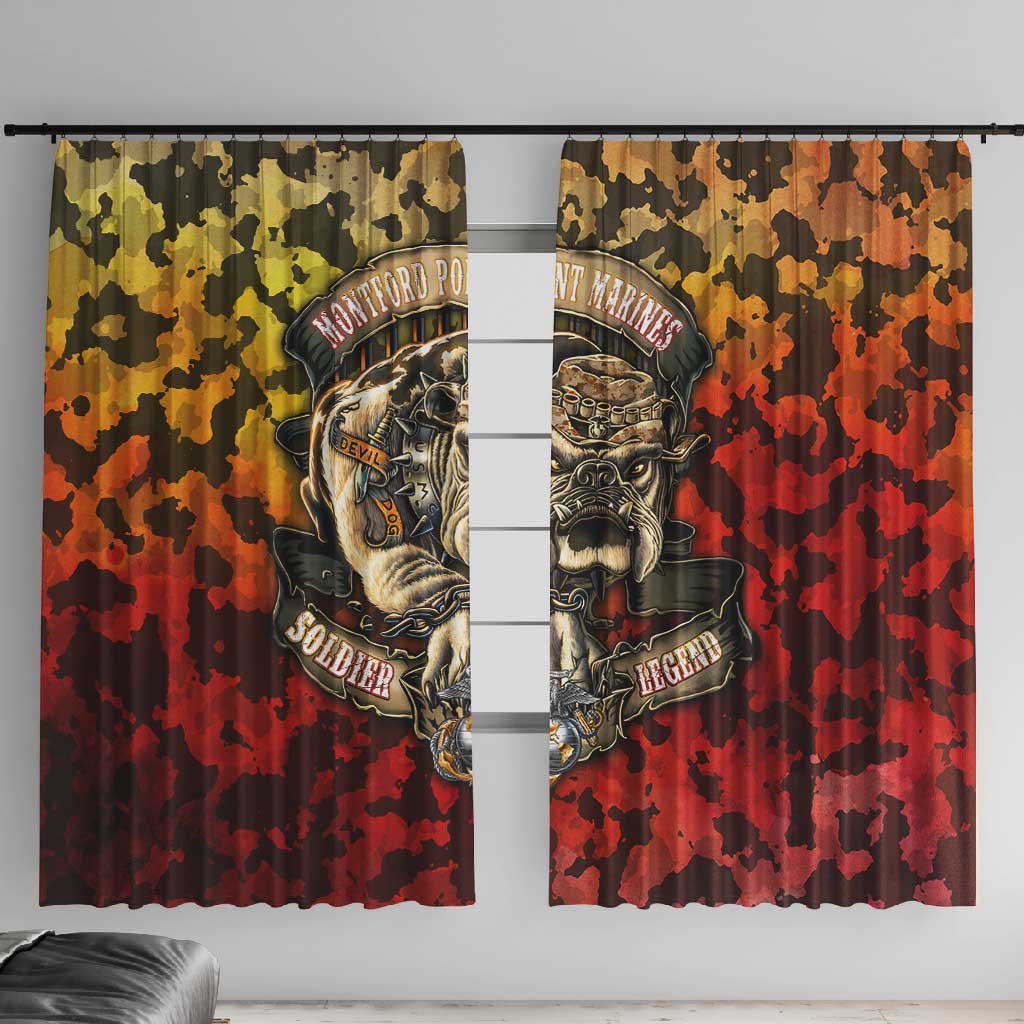 Montford Point Marines Window Curtain Afro Devil Dog Soldier Legend - African Pride