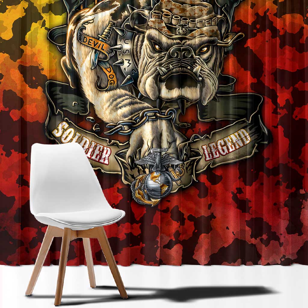Montford Point Marines Window Curtain Afro Devil Dog Soldier Legend - African Pride