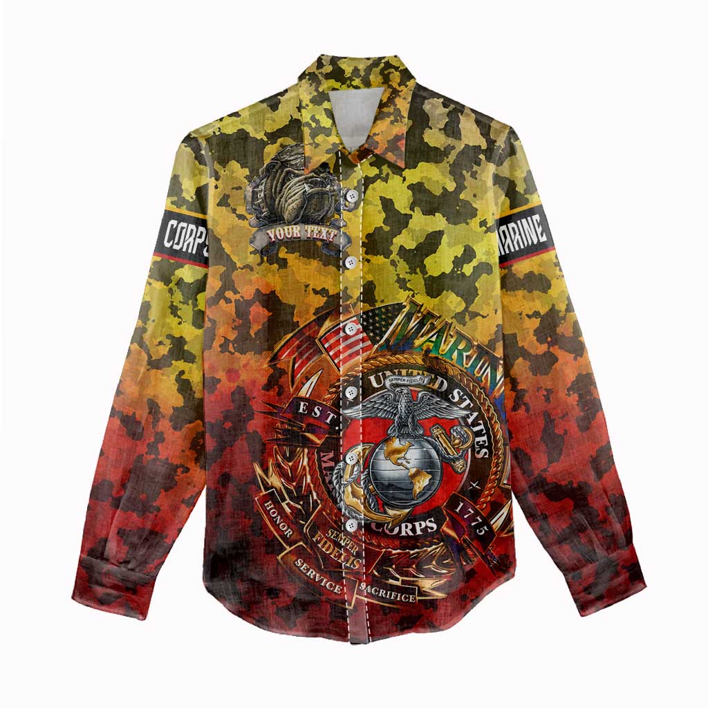 Montford Point Marines Women Casual Shirt Afro Devil Dog Soldier Legend - African Pride