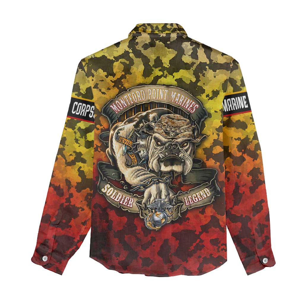 Montford Point Marines Women Casual Shirt Afro Devil Dog Soldier Legend - African Pride