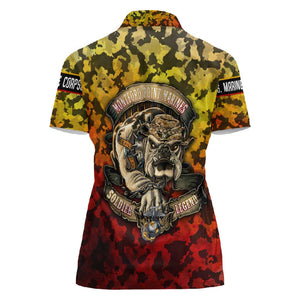 Montford Point Marines Women Polo Shirt Afro Devil Dog Soldier Legend - African Pride