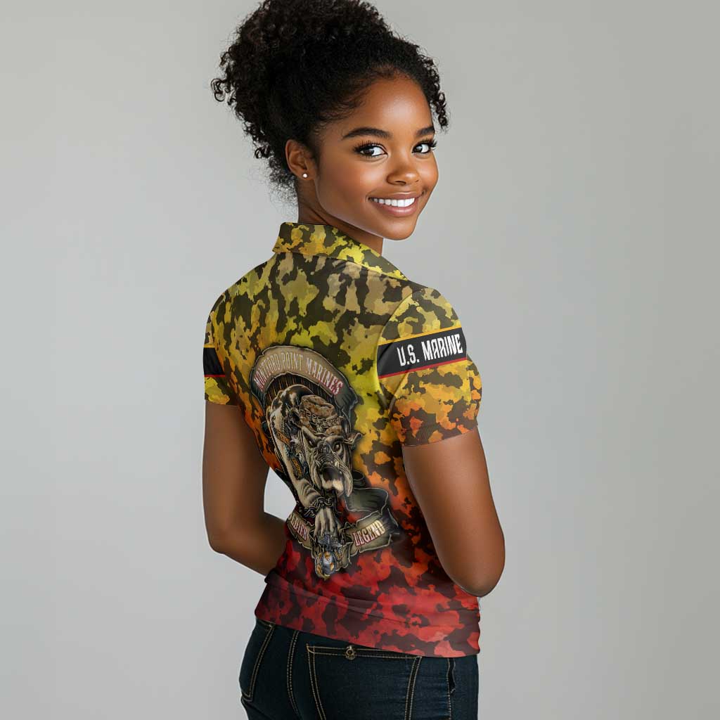 Montford Point Marines Women Polo Shirt Afro Devil Dog Soldier Legend - African Pride