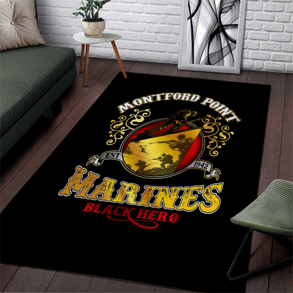 Montford Point Marines Area Rug Afro First to Fight Prejudice - African Pride