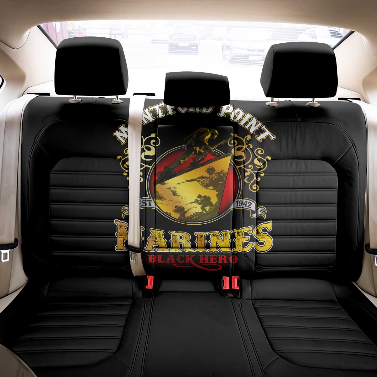 Montford Point Marines Back Car Seat Cover Afro First to Fight Prejudice - African Pride