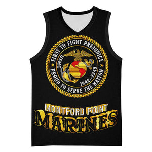 Montford Point Marines Basketball Jersey Afro First to Fight Prejudice - African Pride
