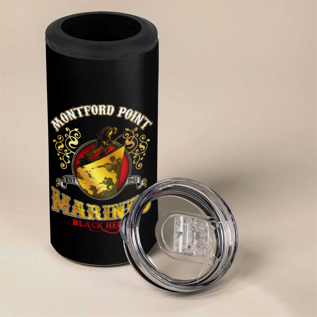 Montford Point Marines 4 in 1 Can Cooler Tumbler Afro First to Fight Prejudice - African Pride