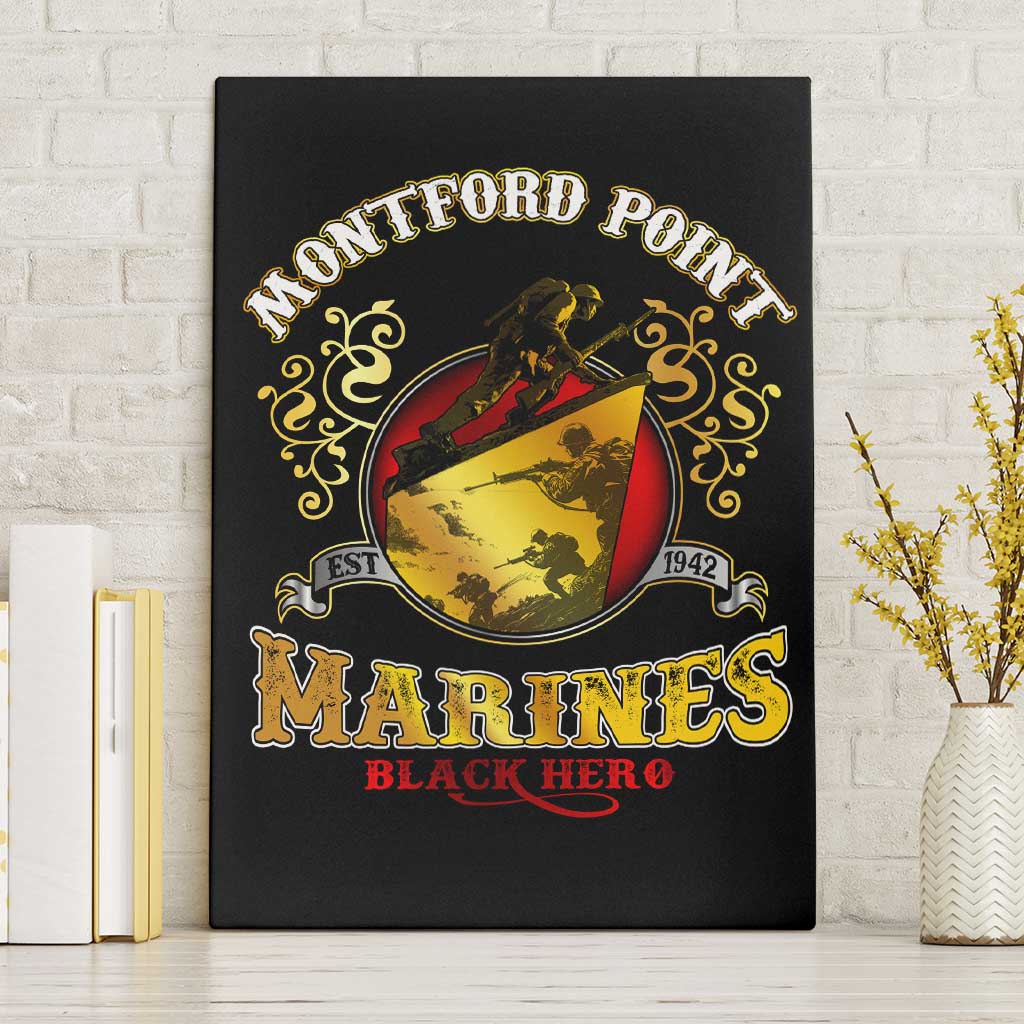 Montford Point Marines Canvas Wall Art Afro First to Fight Prejudice - African Pride