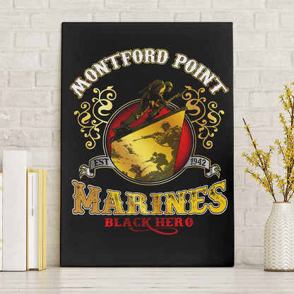 Montford Point Marines Canvas Wall Art Afro First to Fight Prejudice - African Pride