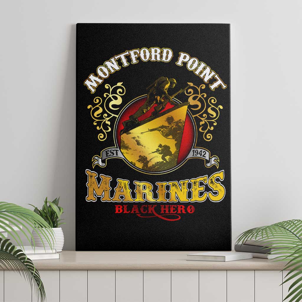 Montford Point Marines Canvas Wall Art Afro First to Fight Prejudice - African Pride