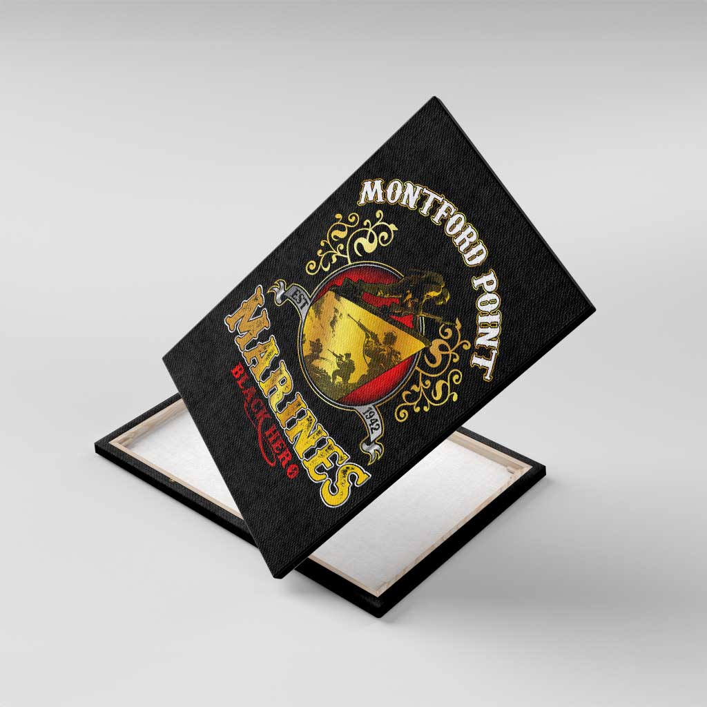 Montford Point Marines Canvas Wall Art Afro First to Fight Prejudice - African Pride