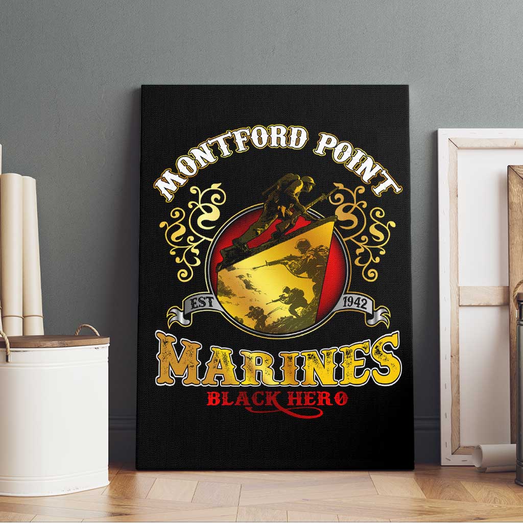 Montford Point Marines Canvas Wall Art Afro First to Fight Prejudice - African Pride