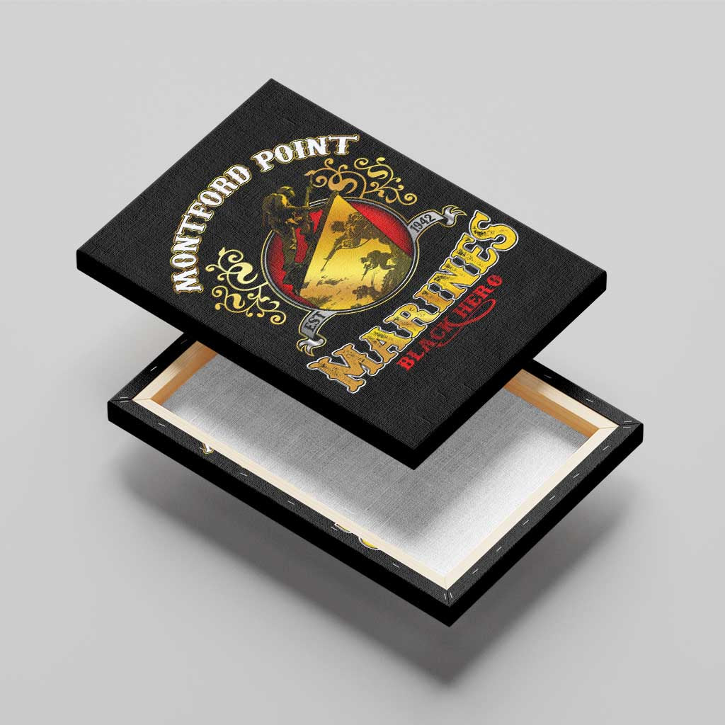 Montford Point Marines Canvas Wall Art Afro First to Fight Prejudice - African Pride
