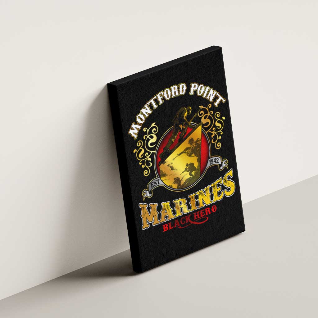 Montford Point Marines Canvas Wall Art Afro First to Fight Prejudice - African Pride