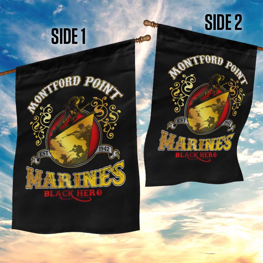 Montford Point Marines Garden Flag Afro First to Fight Prejudice - African Pride