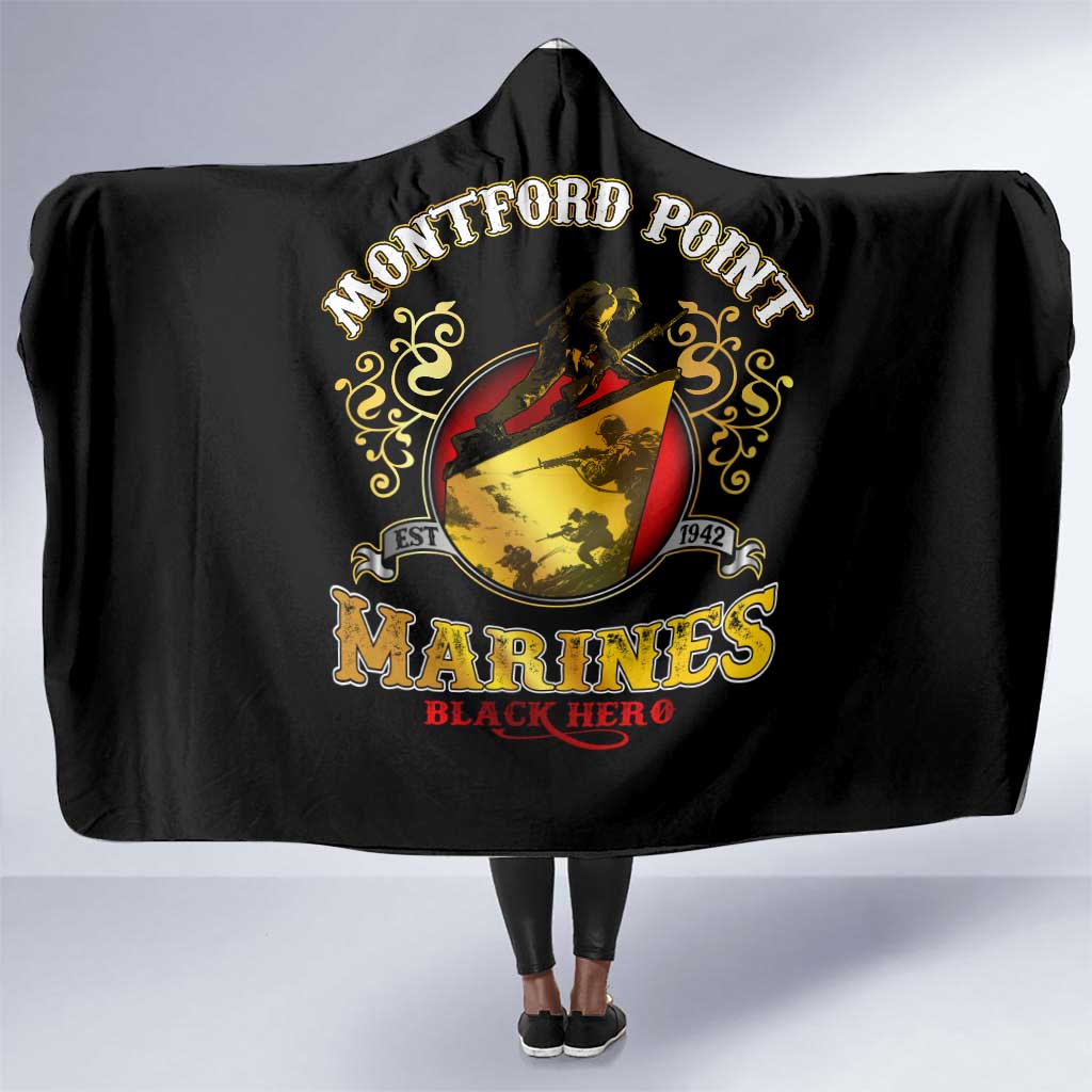 Montford Point Marines Hooded Blanket Afro First to Fight Prejudice - African Pride