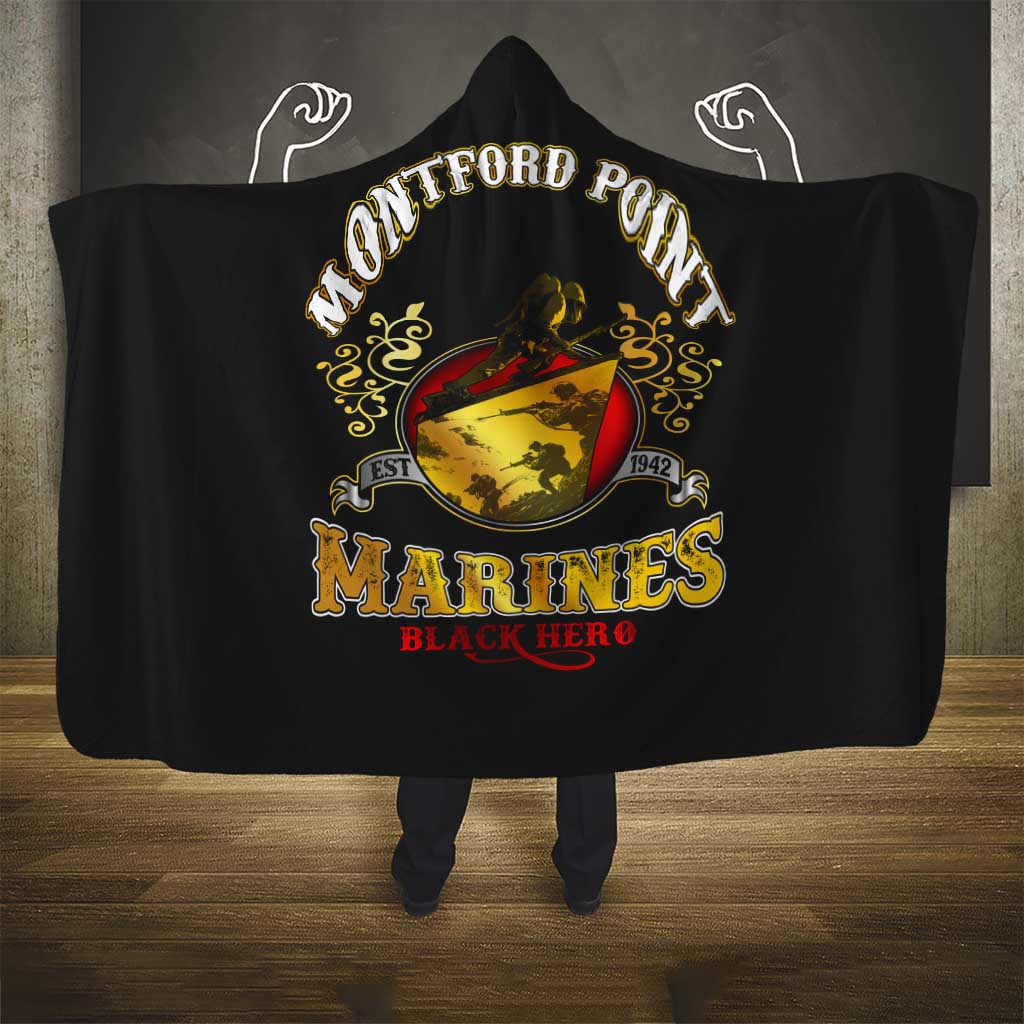 Montford Point Marines Hooded Blanket Afro First to Fight Prejudice - African Pride