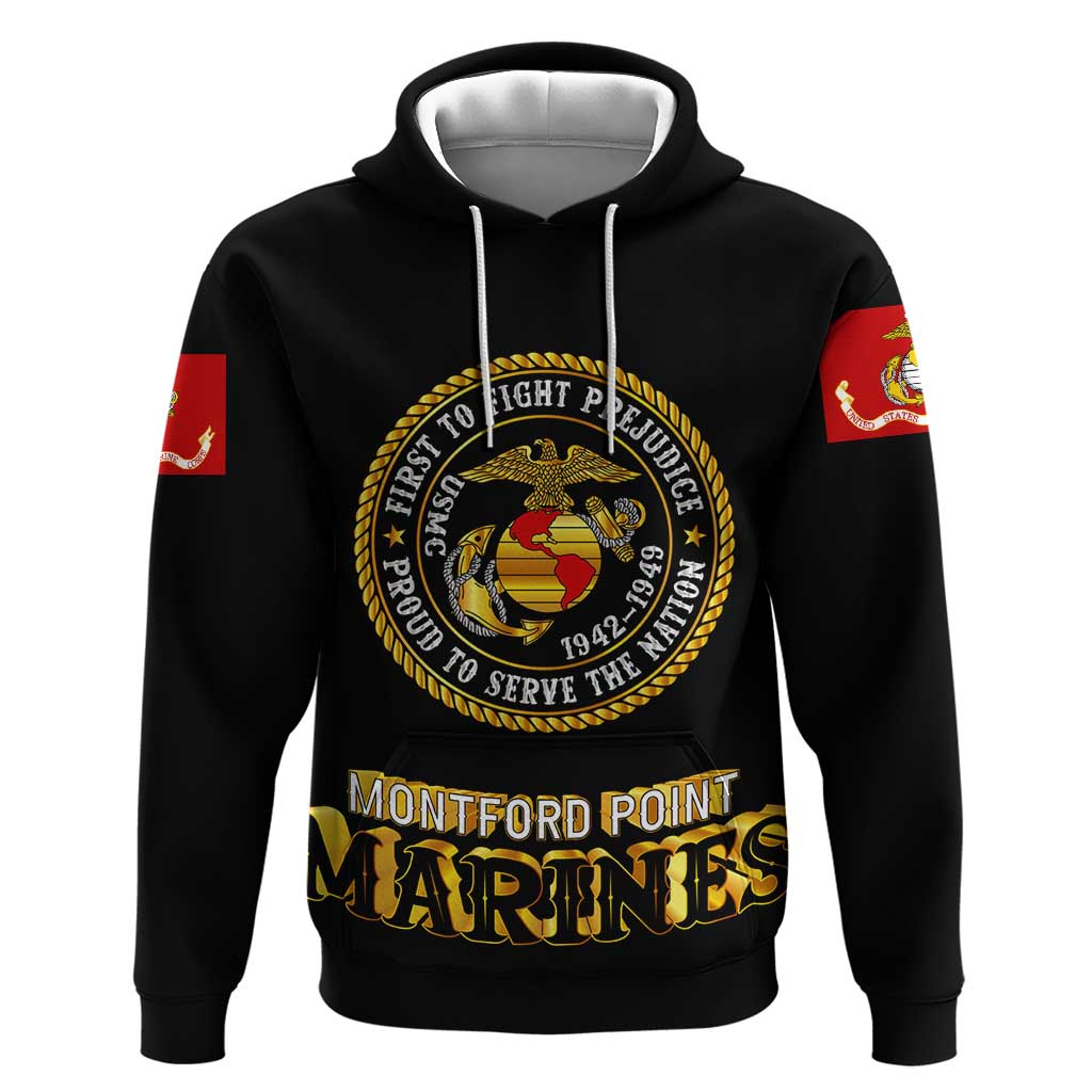 Montford Point Marines Hoodie Afro First to Fight Prejudice - African Pride