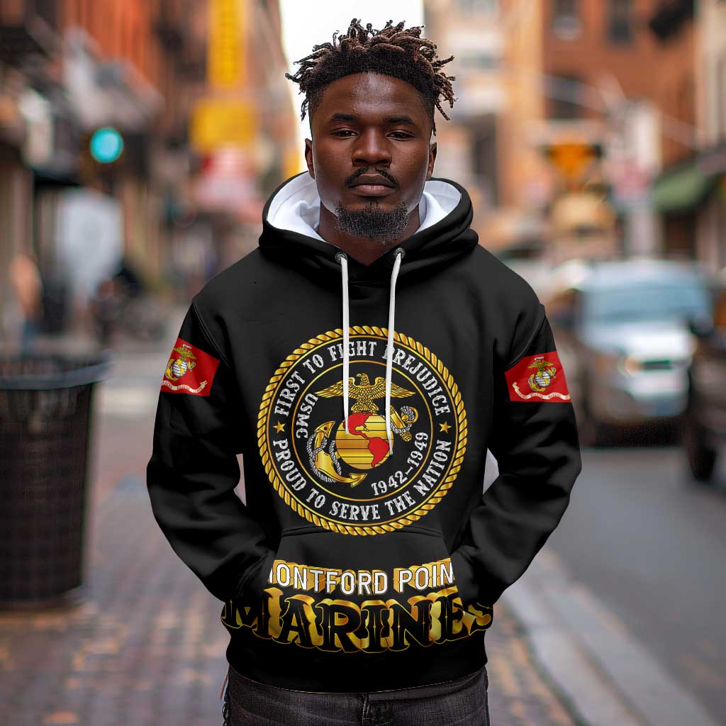 Montford Point Marines Hoodie Afro First to Fight Prejudice - African Pride