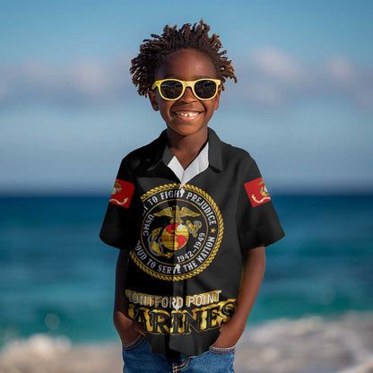 Montford Point Marines Kid Hawaiian Shirt Afro First to Fight Prejudice - African Pride