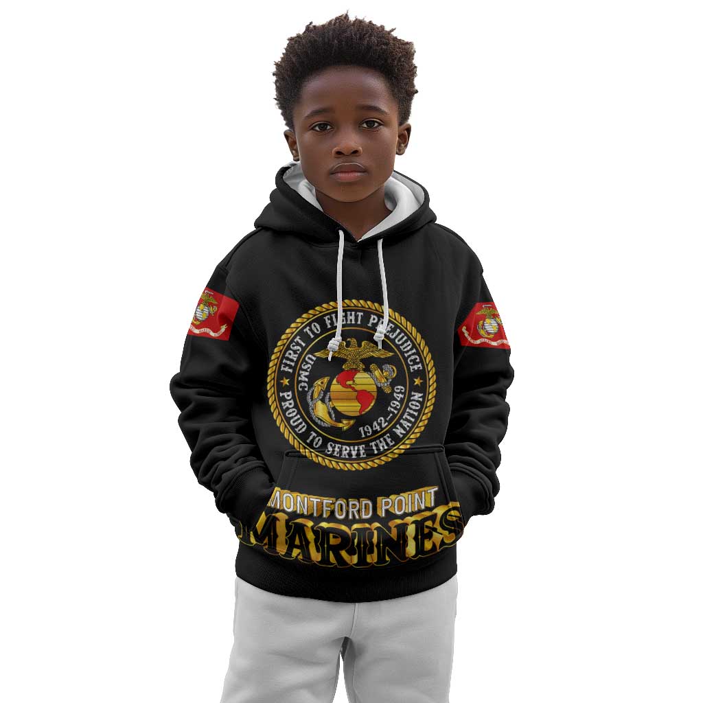 Montford Point Marines Kid Hoodie Afro First to Fight Prejudice - African Pride