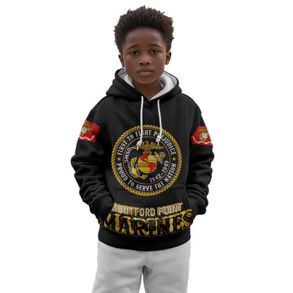 Montford Point Marines Kid Hoodie Afro First to Fight Prejudice - African Pride