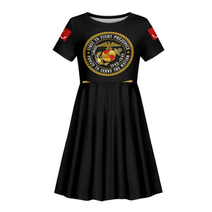 Montford Point Marines Kid Short Sleeve Dress Afro First to Fight Prejudice - African Pride
